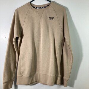 Mens Reebok Crewneck Sweatshirt Side Panel‎ Tan S